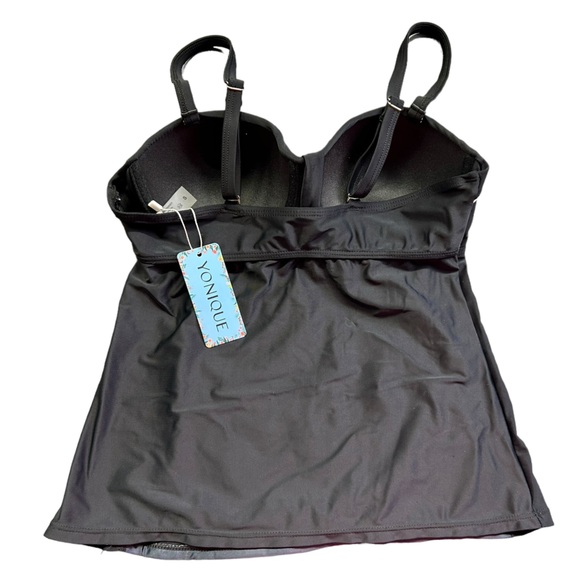 YONIQUE womens modest underwire size small tankini top swim top swimwear NWT - Picture 4 of 4
